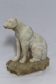 Carved Marble and Alabaster Polar Bear