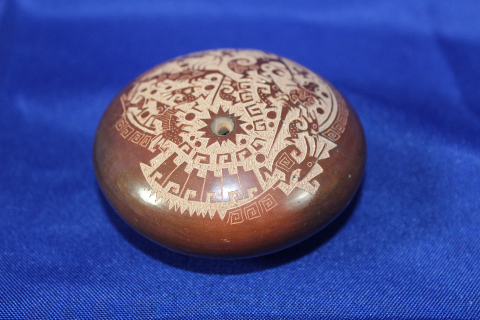 Small Handcrafted Native Santa Clara Sgraffito Seed Pot With Animal Designs Signed Forrest Naranjo (1 of 5)