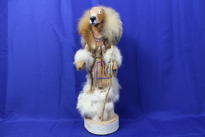 Handcrafted Deer Shamen Totem Made With Real Fur & Pelt