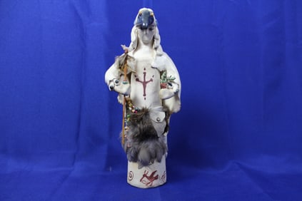 Handcrafted Ceramic Raven Animal Charmer South Western Kachina Figurine With Paperwork