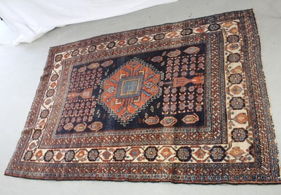 Antique Afshar Rug 4'1"x 5' 11"