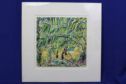 1990 Signed Chet Kempczynski Monotype of "Provental Garden E-VI"