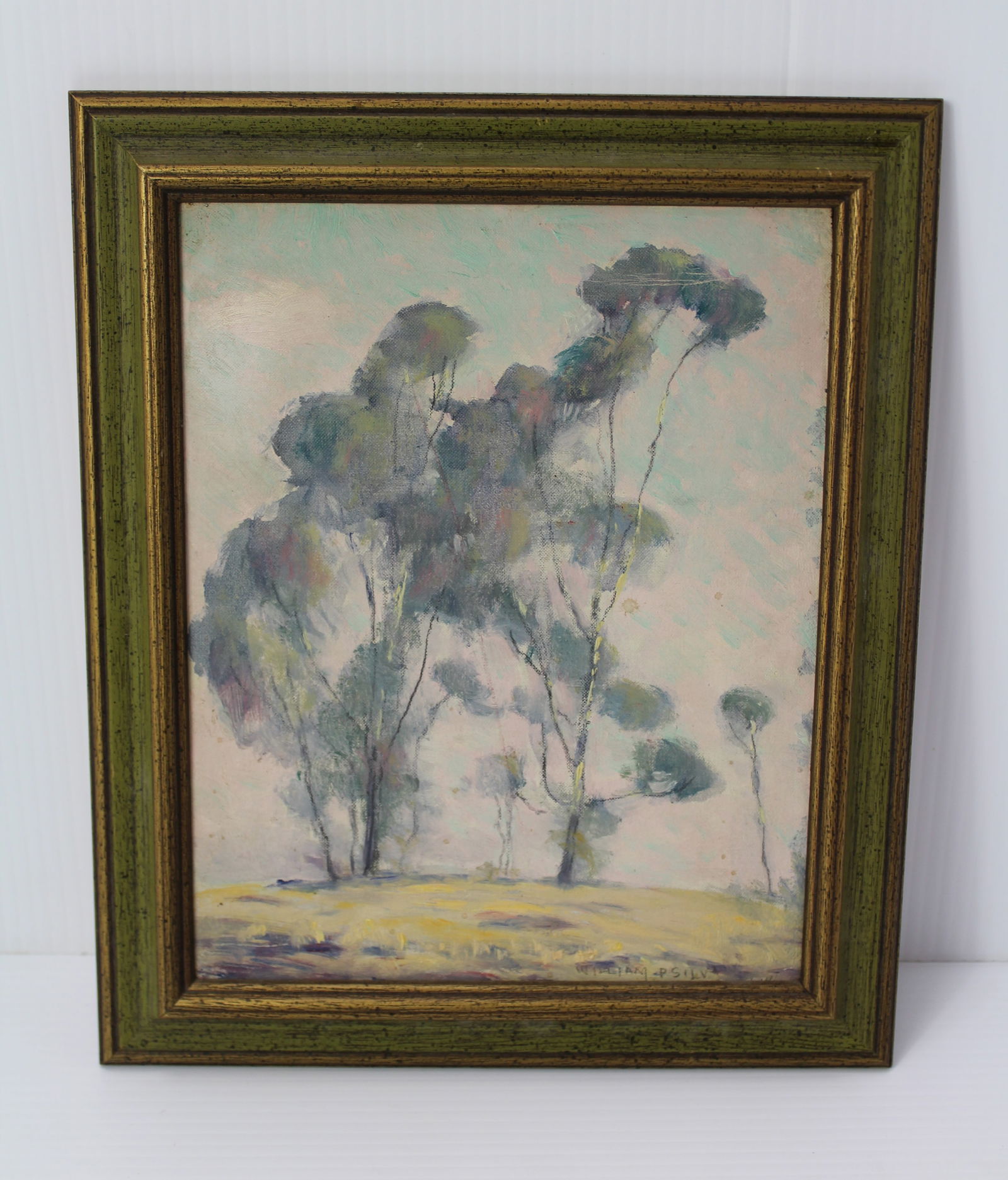 William Posey Silva (1859-1948) "Eucalyptus Against the Sky" Oil on Board (1 of 7)