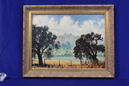 William Posey Silva (1859-1948) Trees Around A Pond Oil on Board