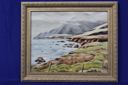 Darwin B Musselman oil painting of a coastal scene