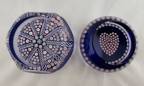 Two Peter McDougall Millefiori Paperweights PMcD