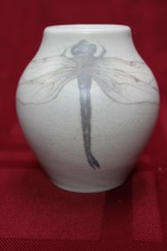 Carl Schmidt for Rookwood Dragonflies Vellum Vase