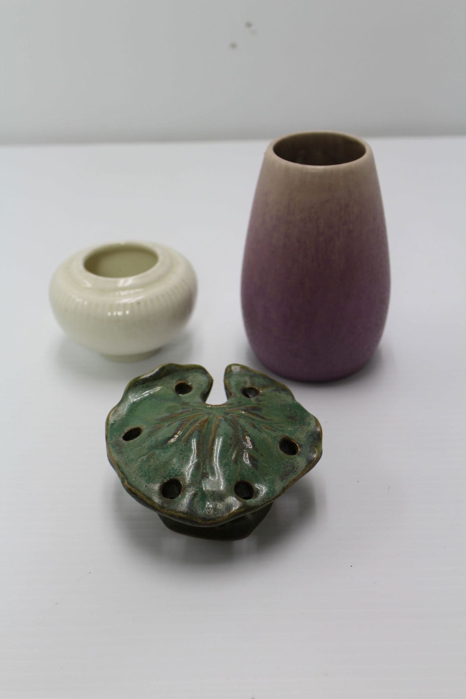 Three Piece Arts & Crafts Pottery Lot- Rookwood, University Pottery and Fulper (1 of 10)