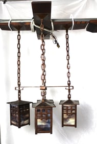 Aurora Studios Michael Adams Handcraft Four Light Hanging Mission Style Fixture
