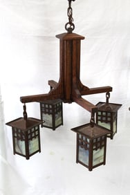 Aurora Studios Michael Adams Handcraft Four Light Hanging Mission Style Fixture