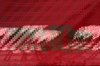 Twenty Nine Pieces of Stemware and Glassware Grove Park Inn Insignia