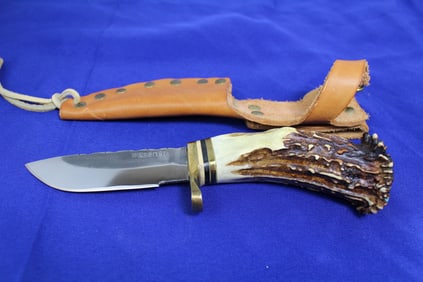 Webster Santa Fe Custom Made Knife with a Stag and Turquoise Handle