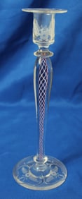 Pairpoint Veneti Art Glass Candlestick