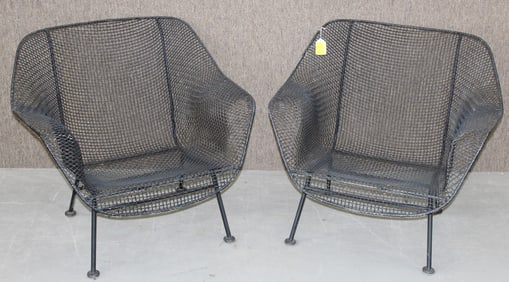 Pair Large Russell Woodard Sculptura Arm Chairs
