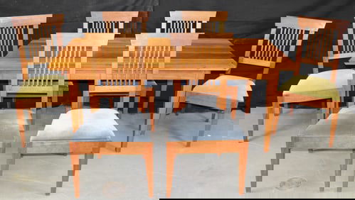 Charles Shackleton Bench Made Cherry 7 Piece Dinning Room Set