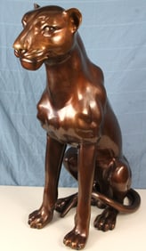 Large Bronze Panther Statue 36 Inches Tall