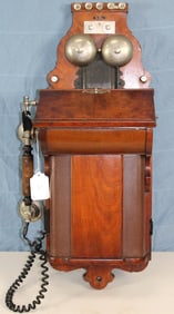Emil Moller Danish Walnut Antique Wall Phone C1900