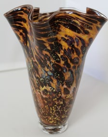 Michael Nourot (1949 - 2015) Fluted Art Glass Vase