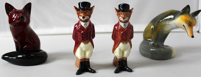 4 Royal Doulton Fox Figurines