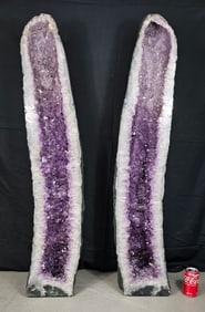 45" Tall Amethyst Crystal Cathedral Geode Matched Specimens
