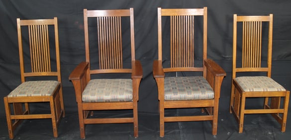 4 Mission Stickley Chairs