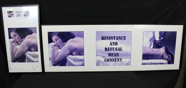 2 Prints by Dotty Attie "Resistance and Refusal Mean Consent" 