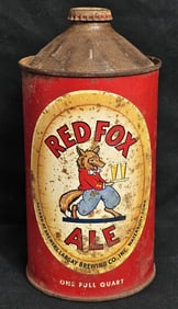 Red Fox Ale Quart Cone Top Beer Can 217-18
