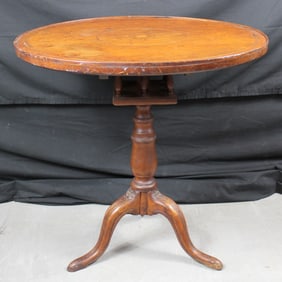 Early Inlaid Country Tilt Top Tea Table