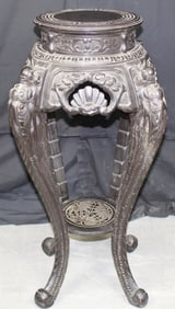 Chinese Carved Wood Pedestal with Dragons