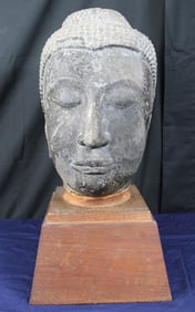 Carved Stone Buddha Head