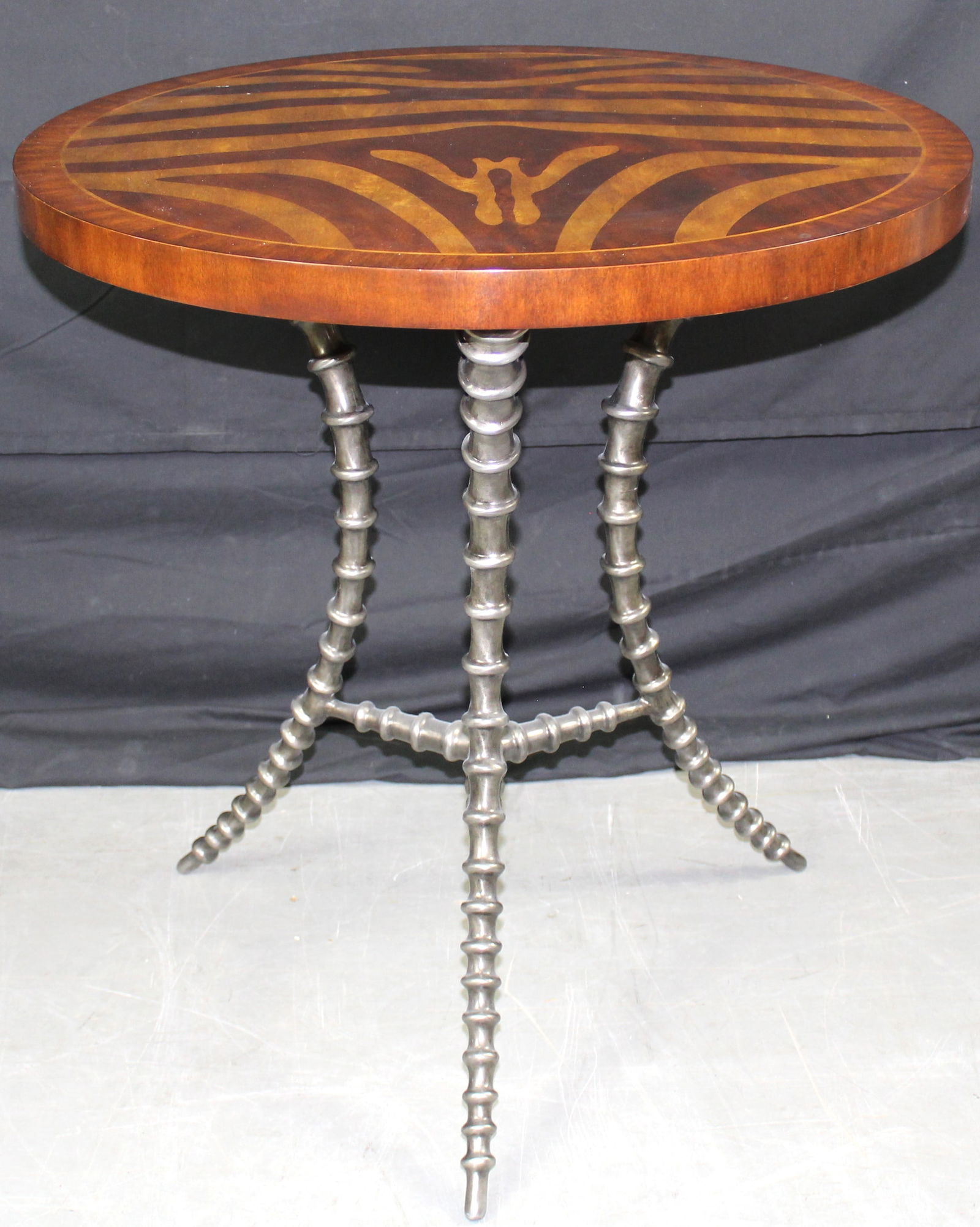 Maitland Smith Striped Round Horn Legged Table (1 of 7)