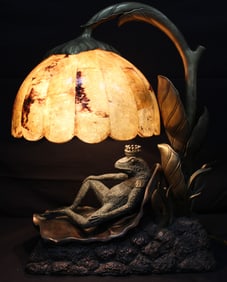 Maitland Smith Bronze Frog Prince Table Lamp