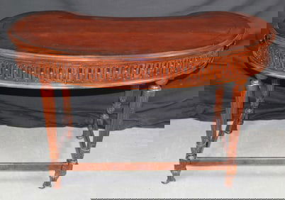 Hekman Carved Kidney Desk