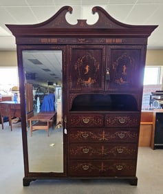 Outstanding Spillman 7ft tall Inlaid Wardrobe
