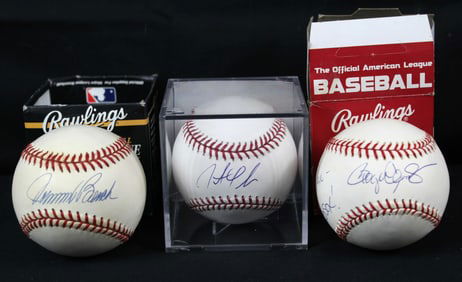 Lot of 3 Autographed Baseballs
