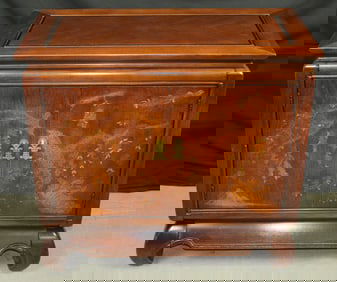 Broyhill Walnut Chinoiserie Console Cabinet