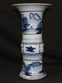 Chinese Blue and White Gu Vase