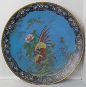 Cloisonne Bird Enamel Wall Plate