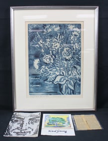 Karl Schrag (1912-1995) Bouquet By the Sea Etching