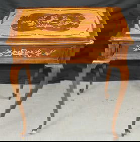 Inlaid Side Table With Drawer