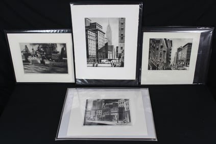 Lawrence Nelson Wilbur (1897-1988) Set of 4 New York Etchings Trial Proofs
