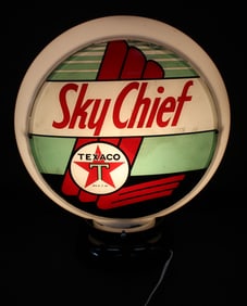 Texaco Skychief Double-Sided Glass Globe
