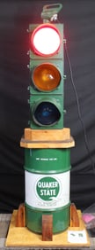 Restored Custom Crouse Hinds Traffic Light on Quacker State Barrel