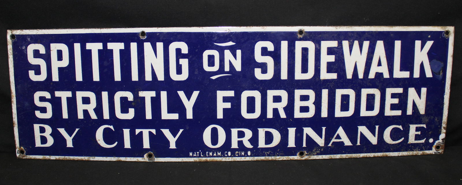 Spitting On Sidewalk City Ordinance Porcelain Sign (1 of 5)