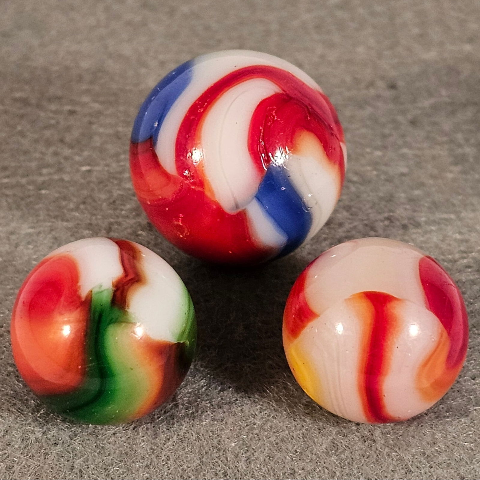 3 Peltier NLR Marbles - Liberty, Burnt Christmas Tree and Ketchup & Mustard (1 of 14)