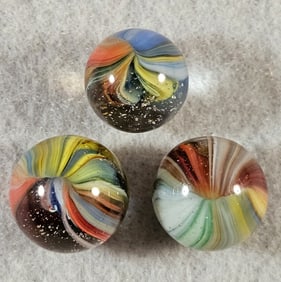 3 Akro Sparkler Marbles