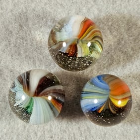 3 Akro Sparkler Marbles
