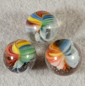 3 Akro Sparkler Marbles