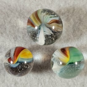3 Akro Sparkler Marbles
