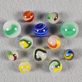 12 Akro Agate Marbles